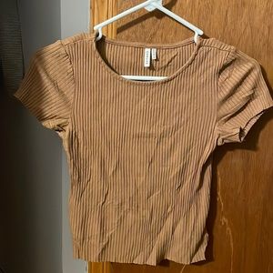 & other stories tan ribbed t shirt